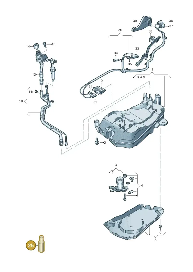 G052910M9 — Audi A3 Sportback (2019-2021) diagram 596201400, position 25