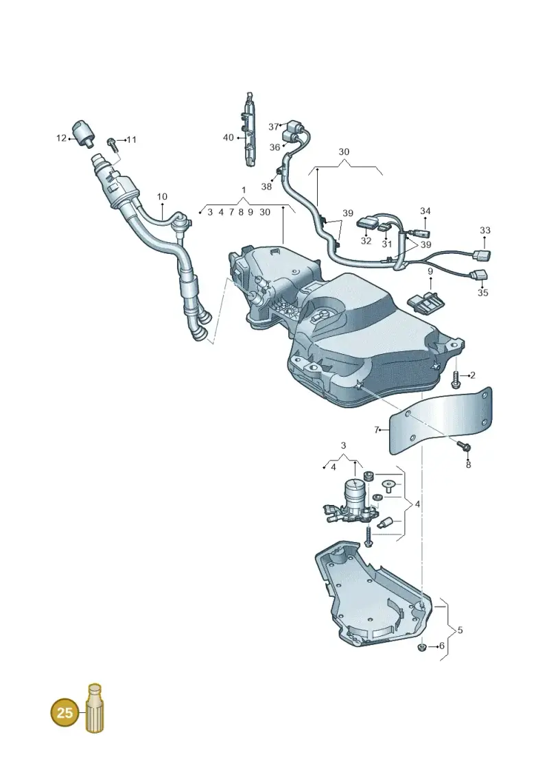 G052910M9 — Audi A3 Sportback (2019-2021) diagram 596201420, position 25