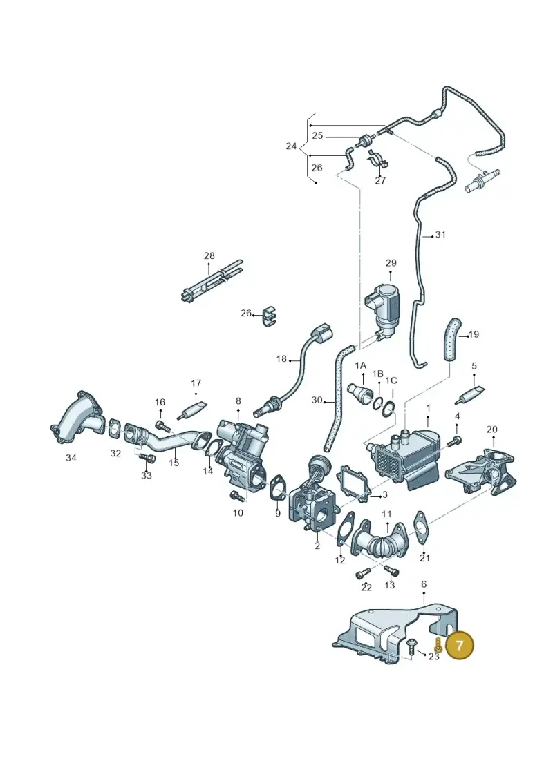 N01021533 — Audi Q7 qu. 3.0 TDI (2009-2015) diagram 631131550, position 7