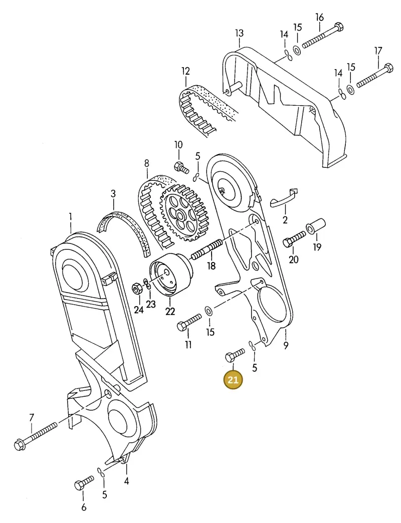 N01022012 — Audi A6/S6/Wagon qu.   96 (1995-1996) diagram 118109750, position 21