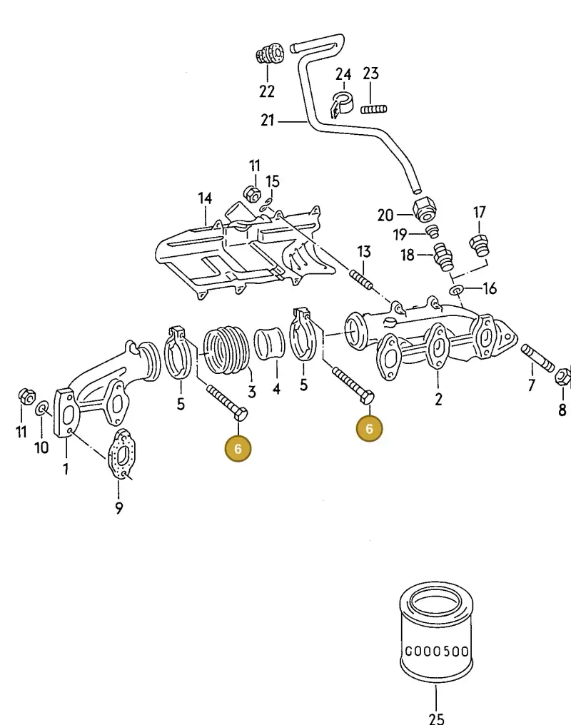 N01022012 — Audi A6/Wagon          96 (1995-1996) diagram 119253150, position 6