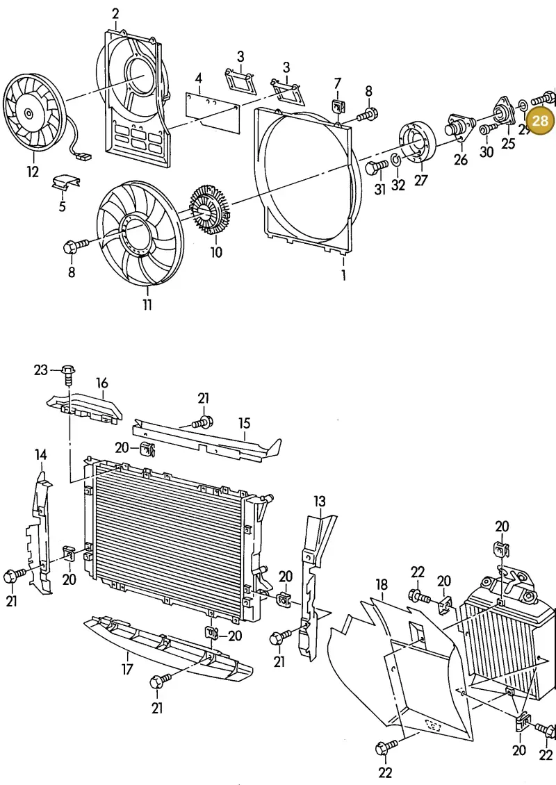 N01024710 — Audi A6/S6/Wg.qu.F>4A (1996-1997) diagram 118121850, position 28