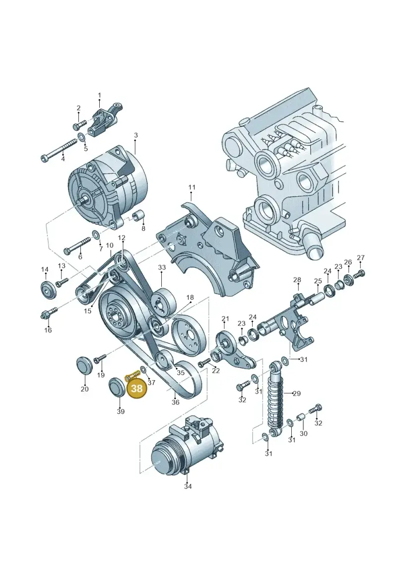N0103404 — Audi A4/S4/Av./qu.     05> (2005-) diagram 152903500, position 38