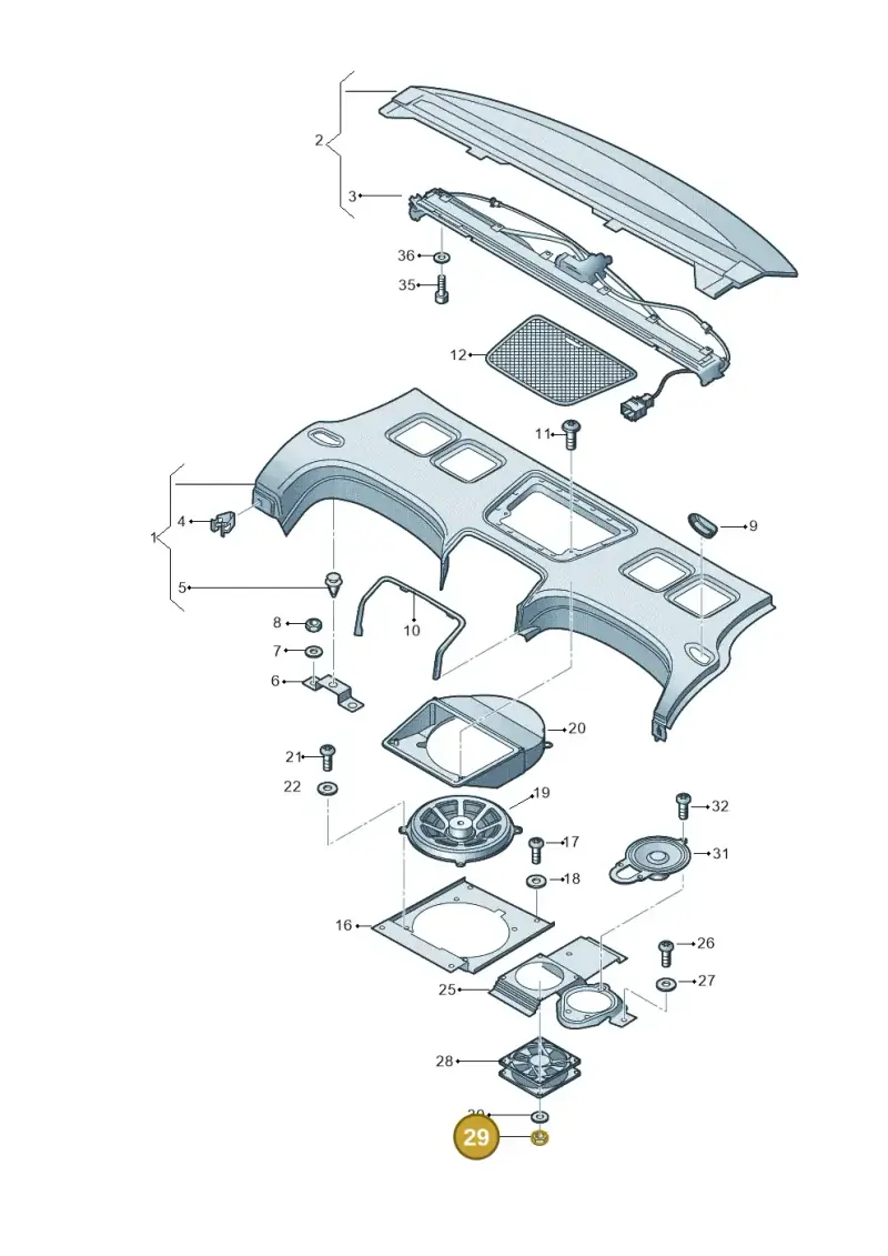 N01100412 — Audi A8L qu. 3.0 TDI (2009-2014) diagram 696863100, position 29