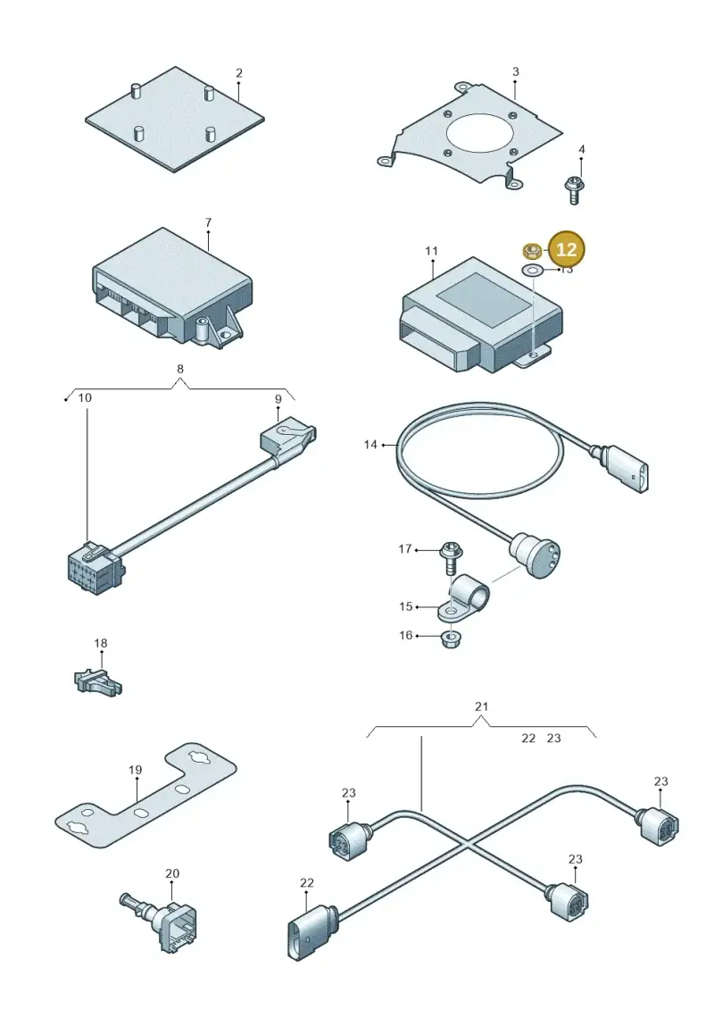 N01100412 — Audi A8L qu. 3.0 TDI (2009-2014) diagram 696907690, position 12