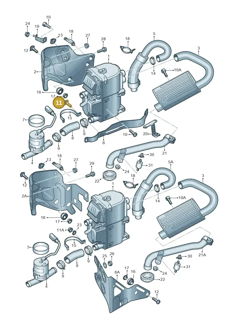 N01100521 — Audi A6 Av. qu. 3.0 (2012-2018) diagram 620819160, position 11