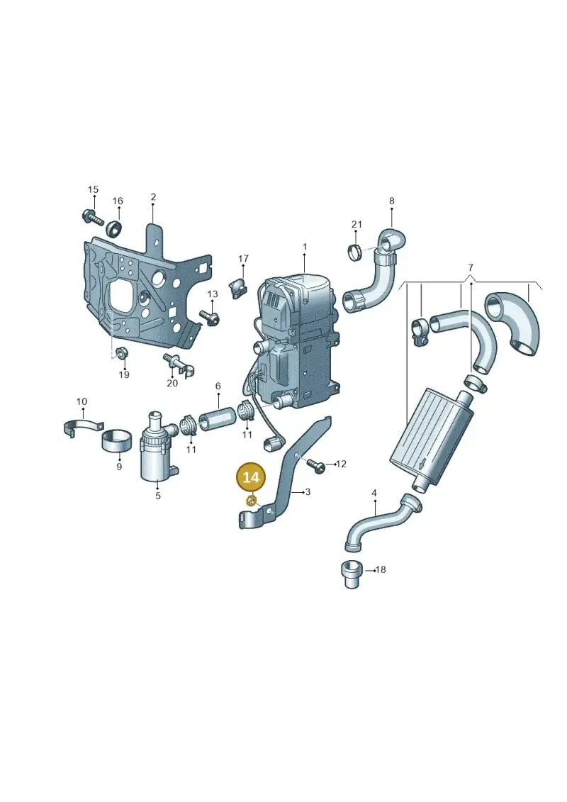 N01100521 — Audi A7 Sportback (2014-2018) diagram 788261000, position 14