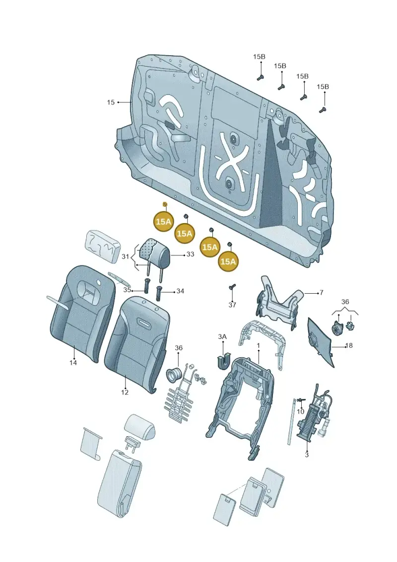 N0110975 — Audi A6 1.8 (2015-2019) diagram 887885070, position 15A