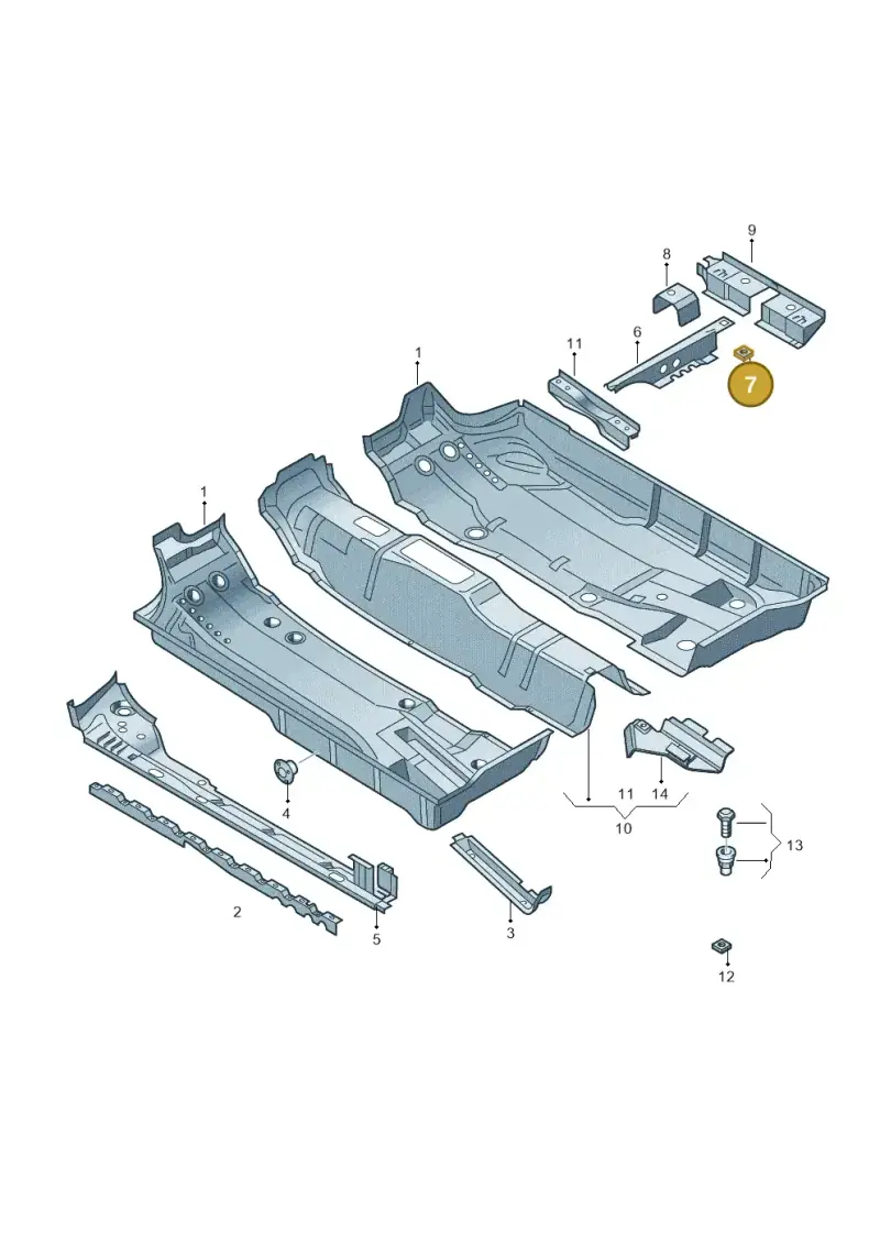 N0110975 — Audi A1 Sportback (2014-2018) diagram 708803100, position 7