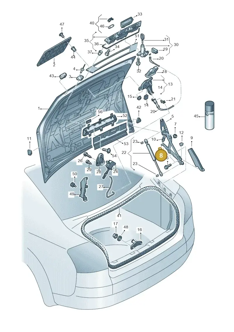 N01111610 — Audi RS4 Cabrio qu.    08> (2007-) diagram 273827100, position 8