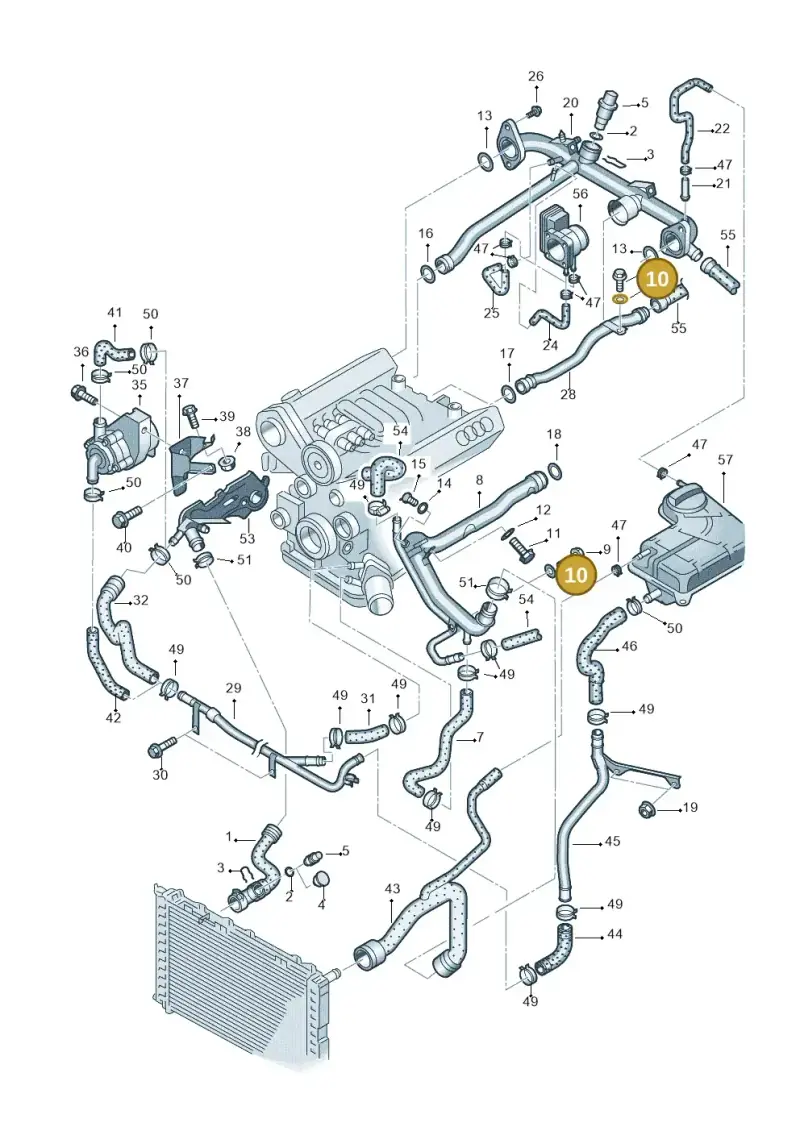 N01152423 — Audi A4/S4 Cabrio./qu. (2002-2006) diagram 249121600, position 10