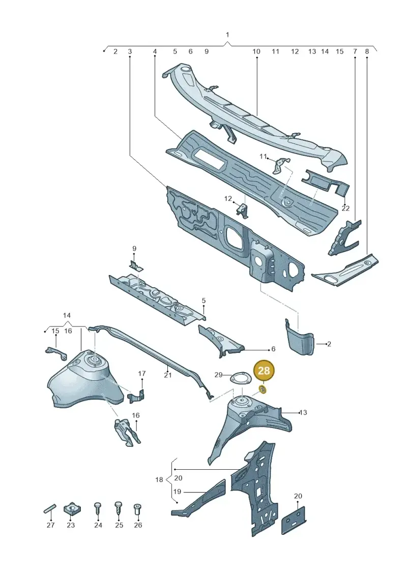 N01152426 — Audi Q2 2.0 TDI (2016-2018) diagram 803805500, position 28