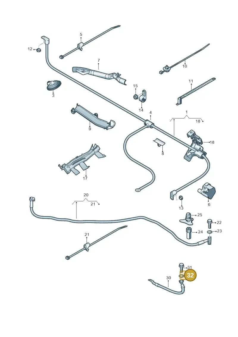 N01152527 — Audi TTS Coupe 2.0 (2010-2014) diagram 676972020, position 32