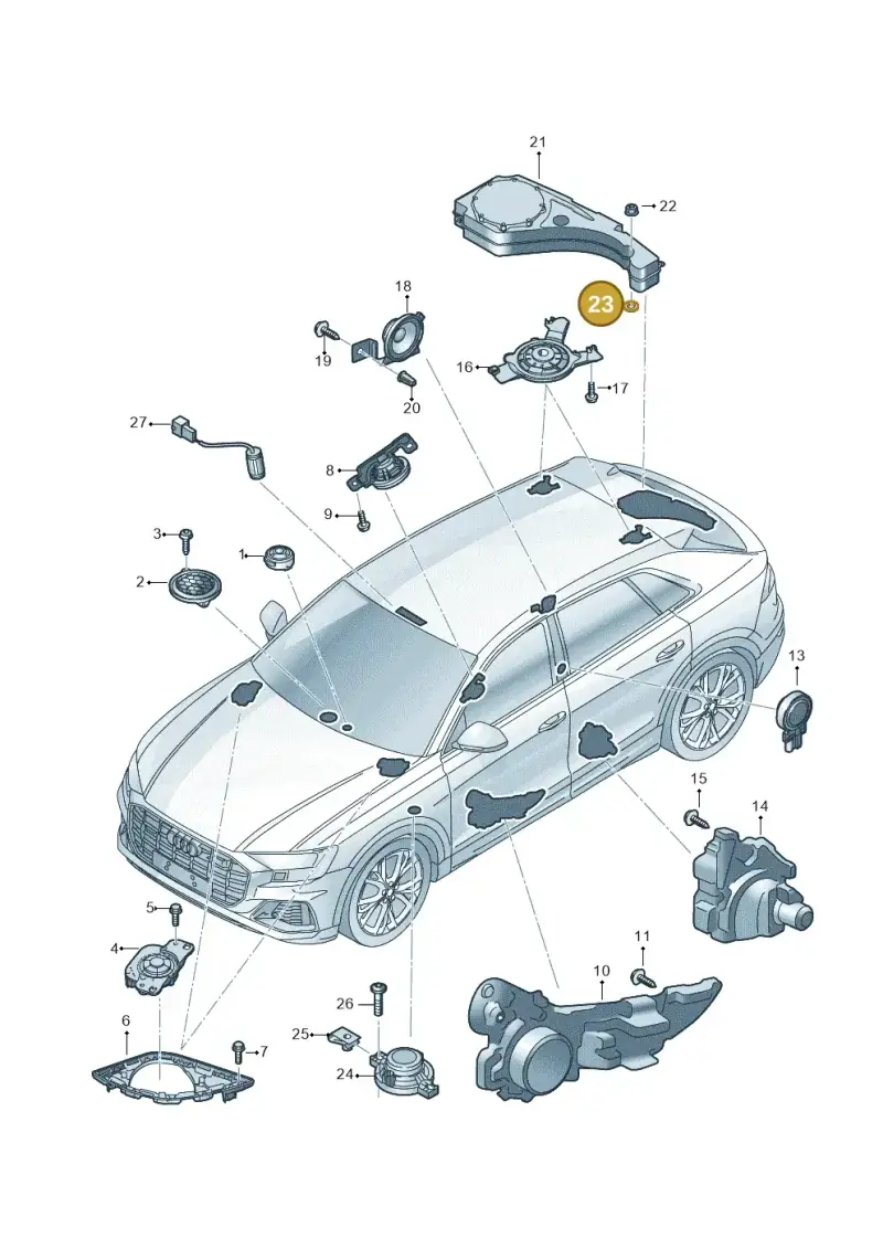 N01152527 — Audi RS Q8 Quattro (2019-) diagram 429035350, position 23