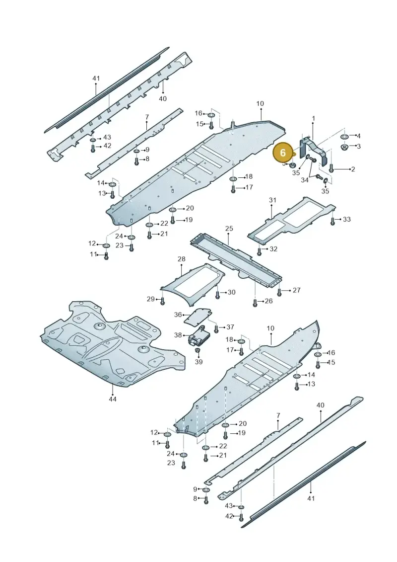 N01152528 — Audi A8L qu. 3.0 TDI (2013-2018) diagram 696825000, position 6