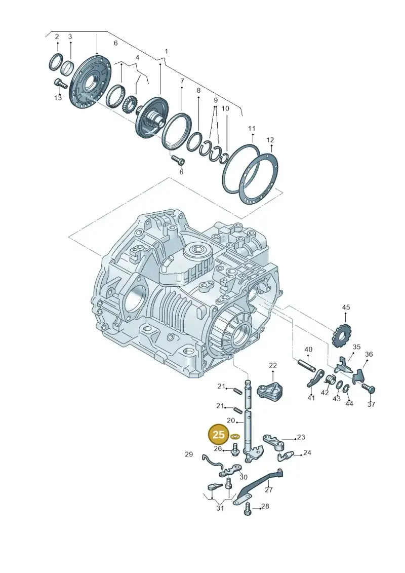 N0115501 — Audi A3/S3/QUATTRO (2000-2003) diagram 167321550, position 25