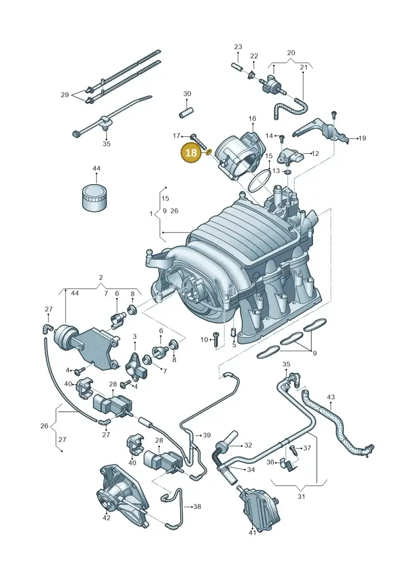 N01155813 — Audi A8L qu. 3.0 TDI (2013-2018) diagram 696133160, position 18