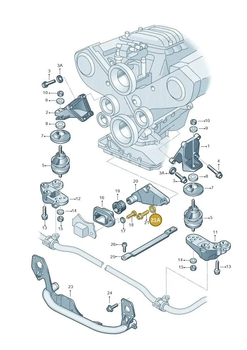 N0115608 — Audi A4/S4/Av./qu. (2001-2004) diagram 156199400, position 21A
