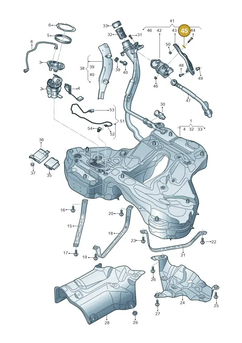 N01166620 — Audi A7 Sportback (2018-) diagram 435201030, position 45