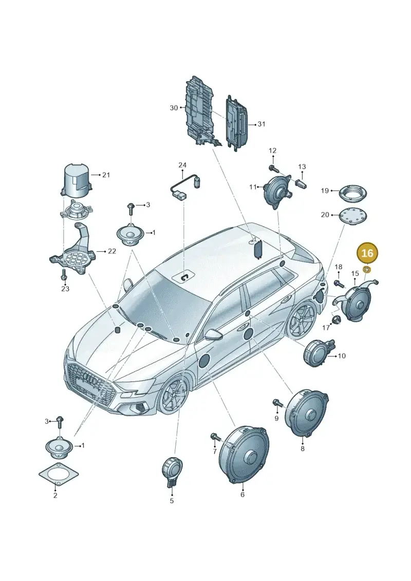 N01166620 — Audi A3 Sportback (2019-2021) diagram 596036360, position 16