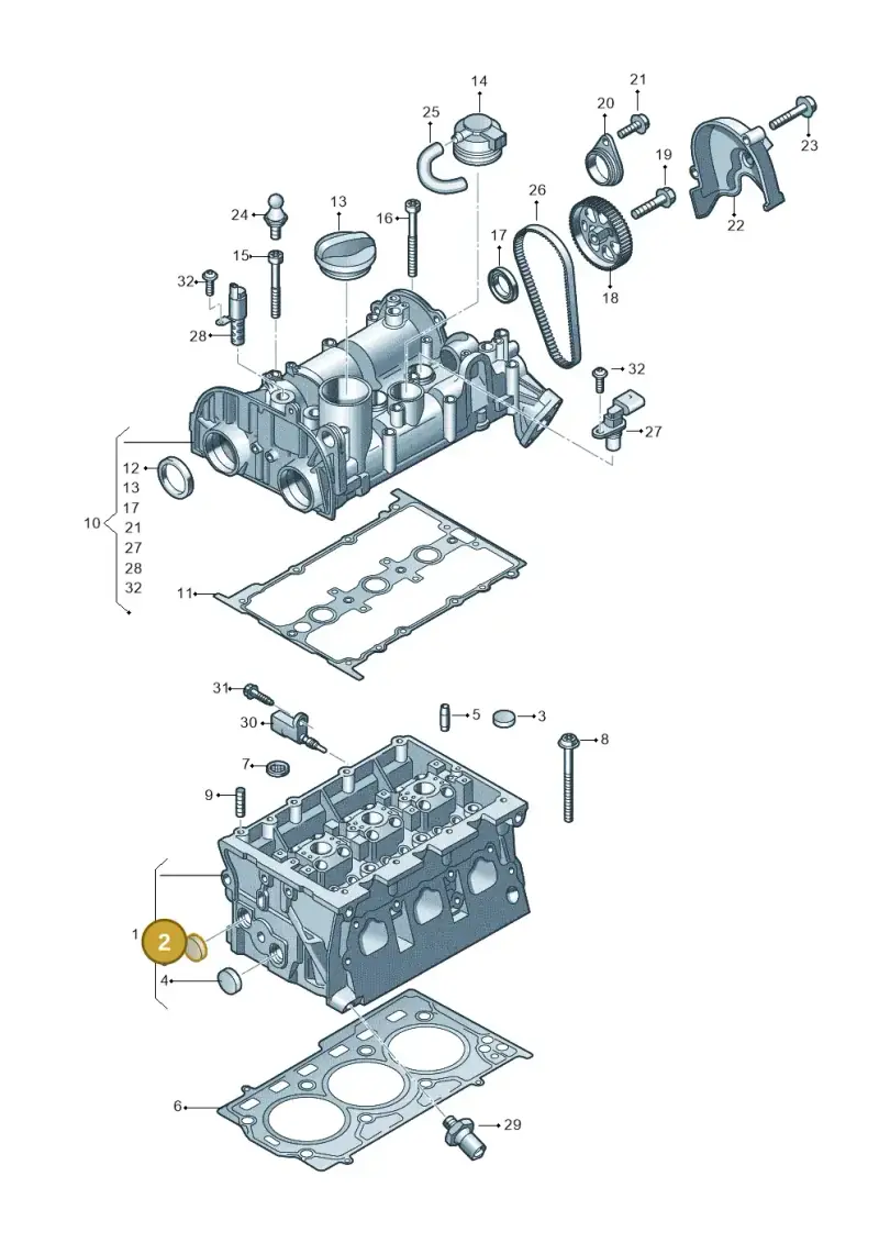 N01190111 — Audi A1 sportback 1.0 (2018-) diagram 803103250, position 2