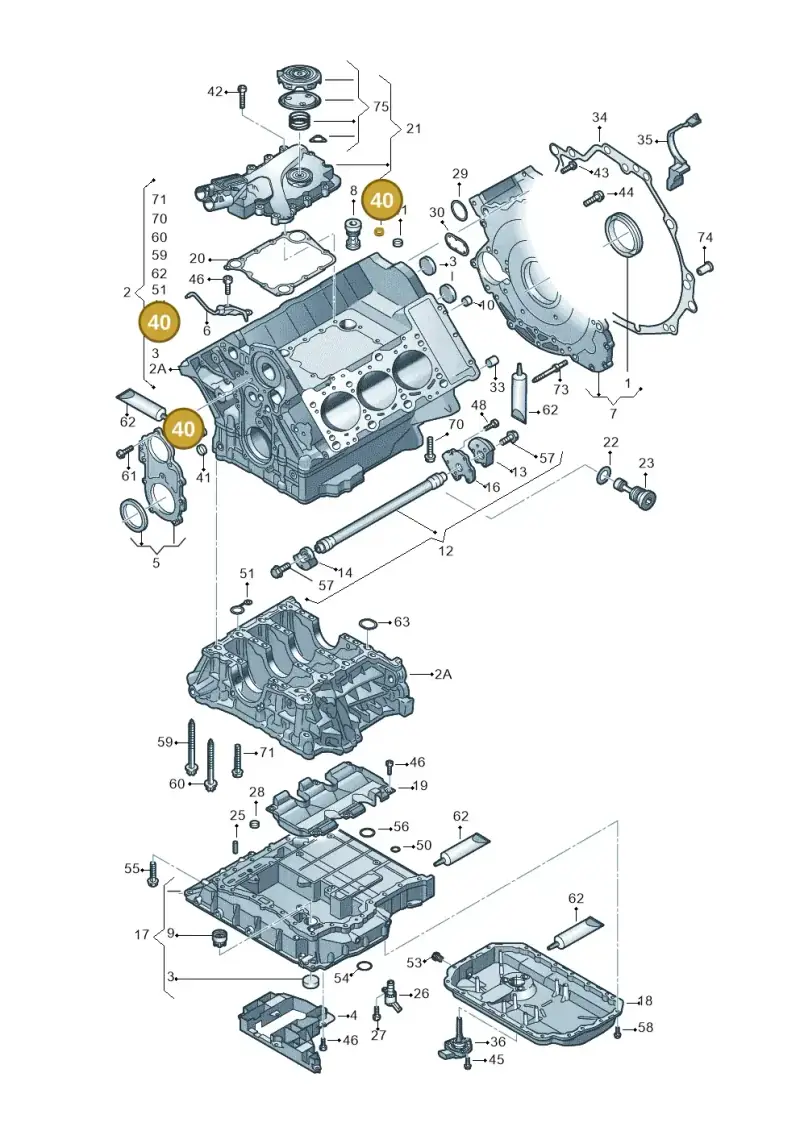 N01190310 — Audi A8L qu. 3.0 TDI (2013-2018) diagram 771103050, position 40