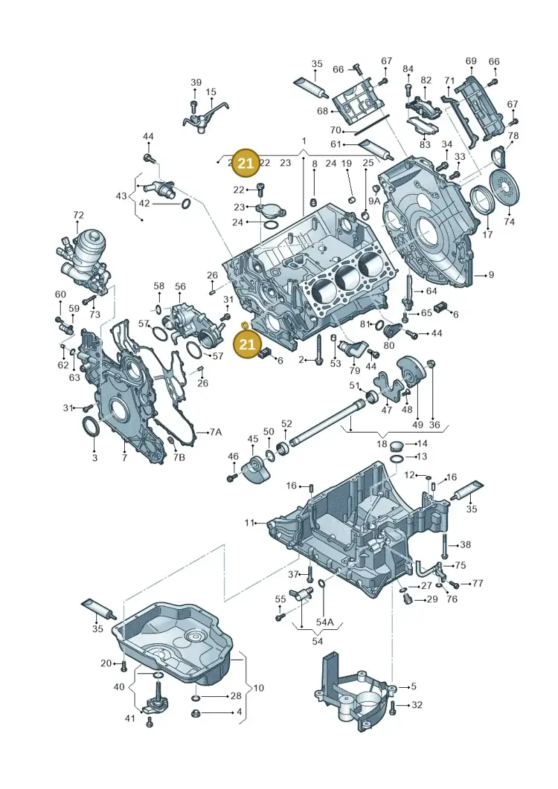 N01190310 — Audi A5 Sportback (2016-2020) diagram 798103540, position 21