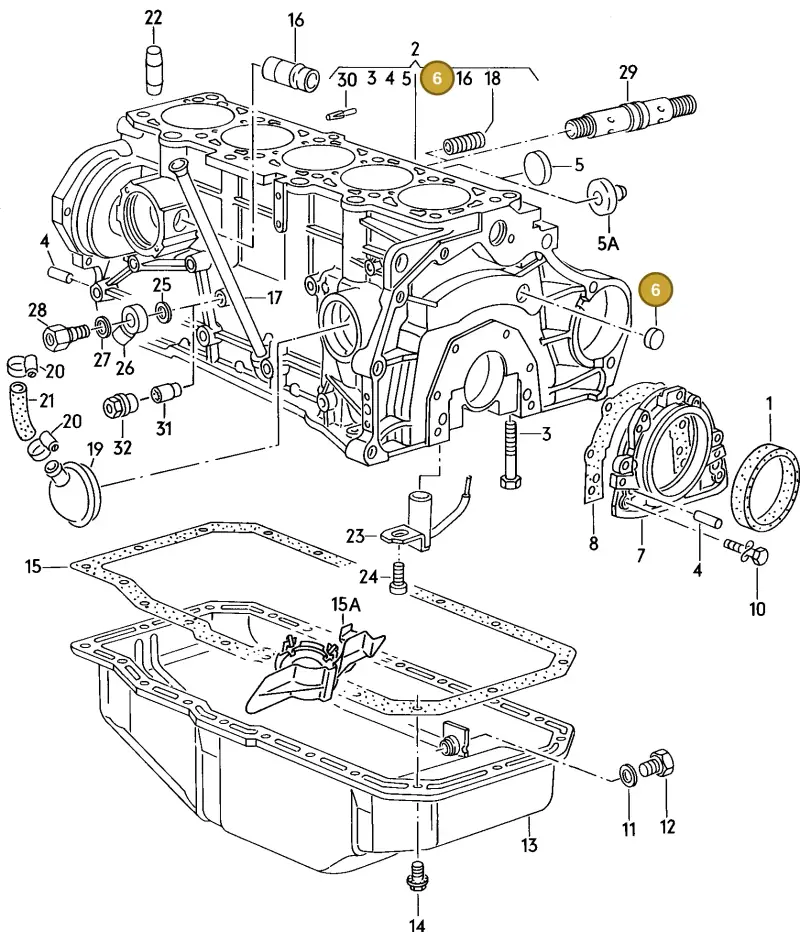 N0119033 — Audi 5000 Turbo (1984-1988) diagram 012003000, position 6