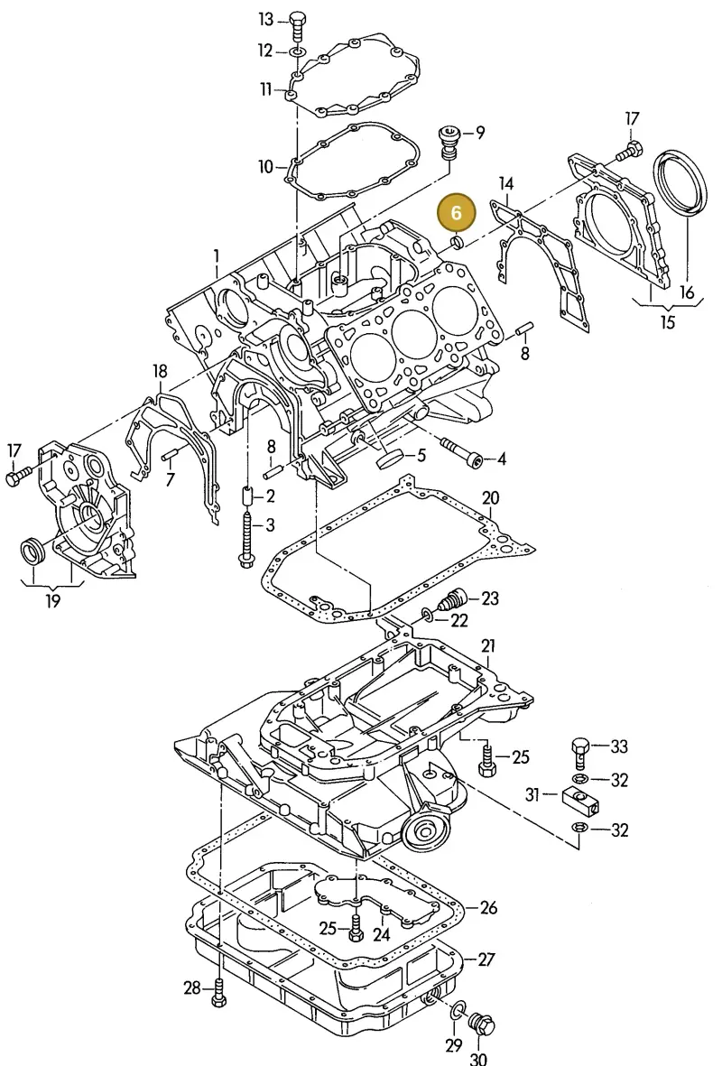 N0119033 — Audi A8 (1996-1998) diagram 118103300, position 6