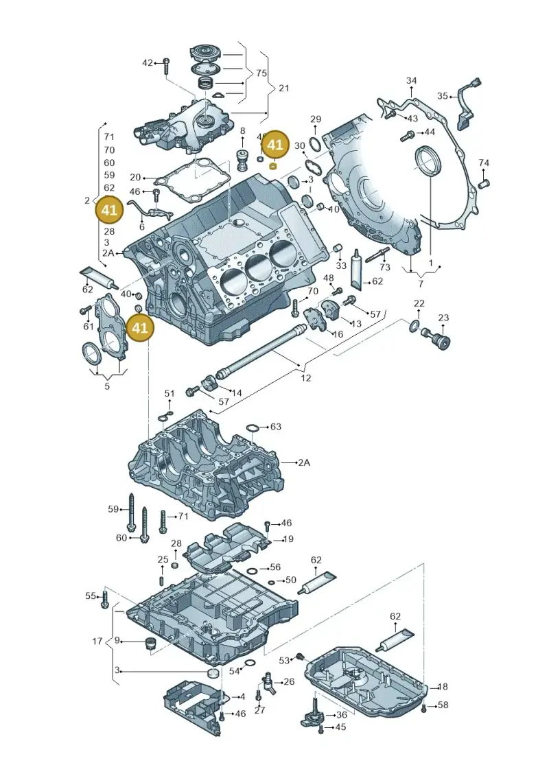N0119047 — Audi A8L qu. 3.0 TDI (2013-2018) diagram 771103050, position 41