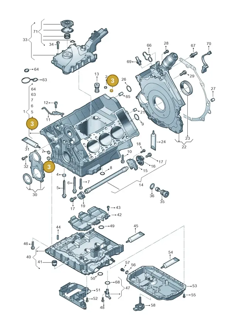 N0119047 — Audi Q7 qu. 3.0 TDI (2015-2019) diagram 771103100, position 3