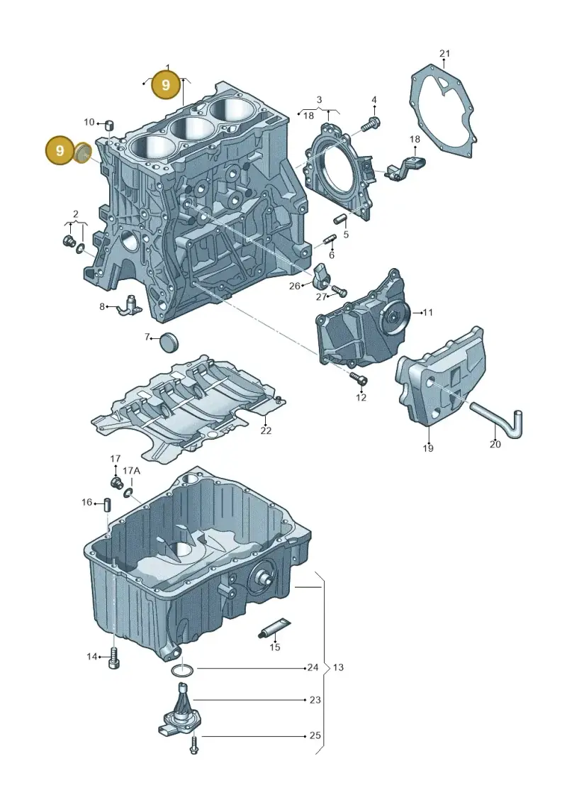 N0119096 — Audi A1 sportback 1.0 (2018-) diagram 803103010, position 9