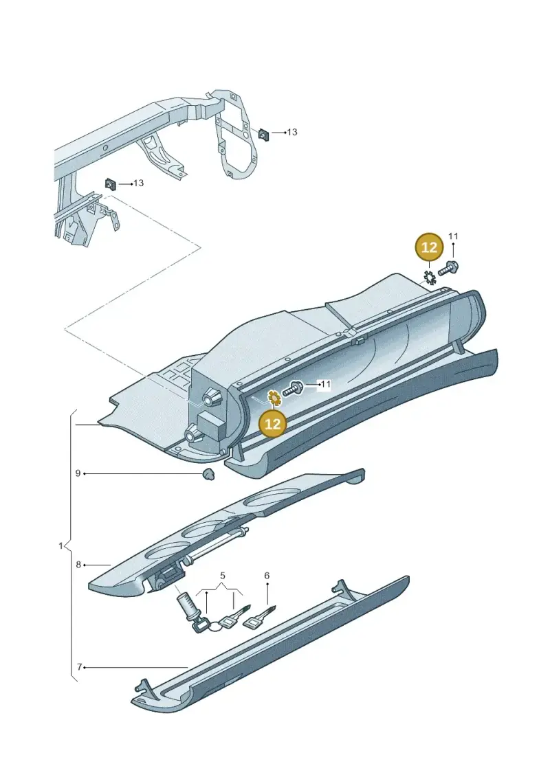 N0121301 — Audi RS4 AV. QU. (2000-2001) diagram 156857200, position 12