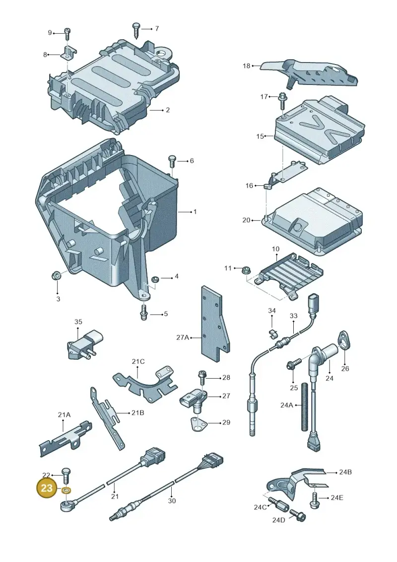 N01224110 — Audi A8/S8/qu. lang (2003-2007) diagram 291906000, position 23