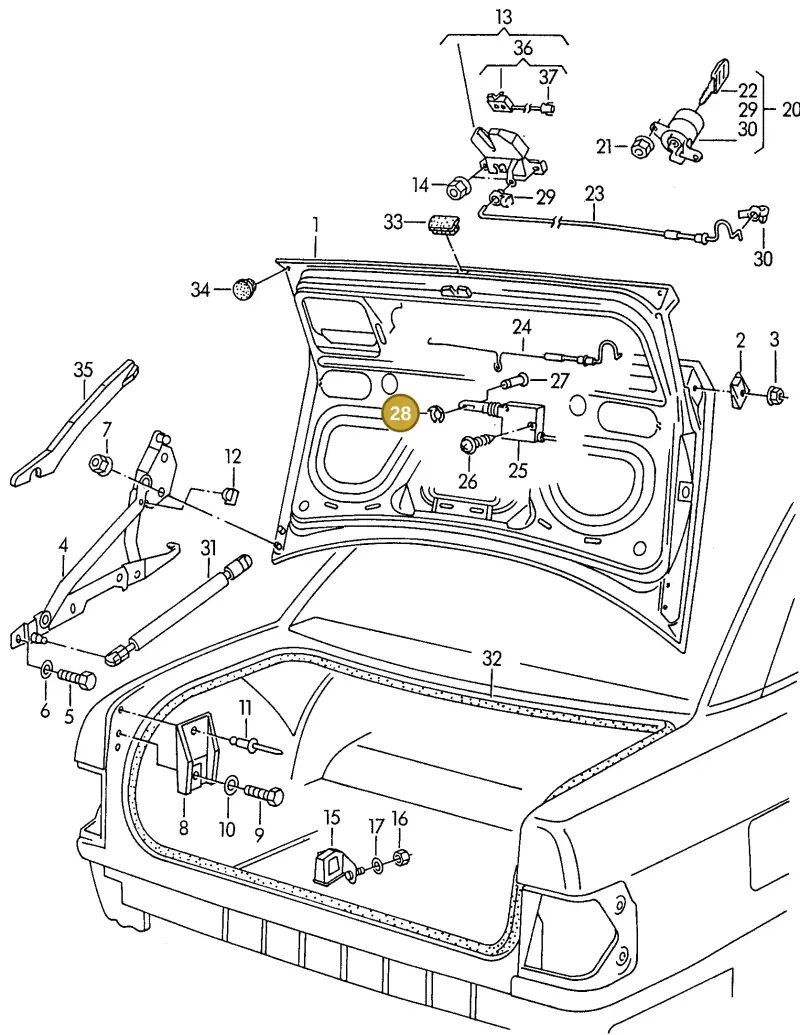 N0123243 — Audi 100/Wagon qu. (1992-1994) diagram 118827100, position 28