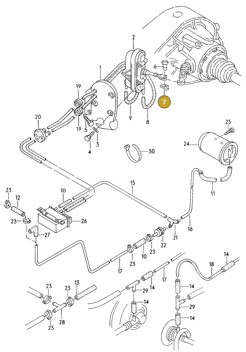 N0123243 — Audi 100/Wagon qu. (1992-1994) diagram 119711900, position 7