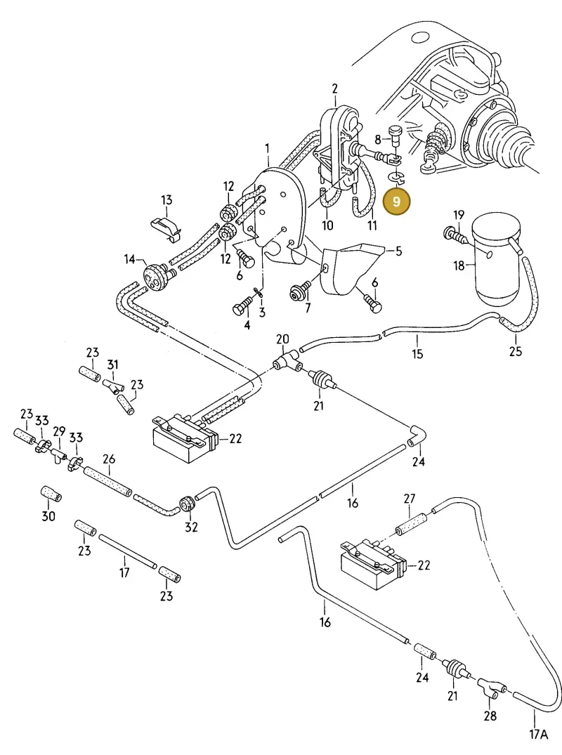 N0123243 — Audi 80 Av.Rs2 qu. (1994-1995) diagram 123711900, position 9