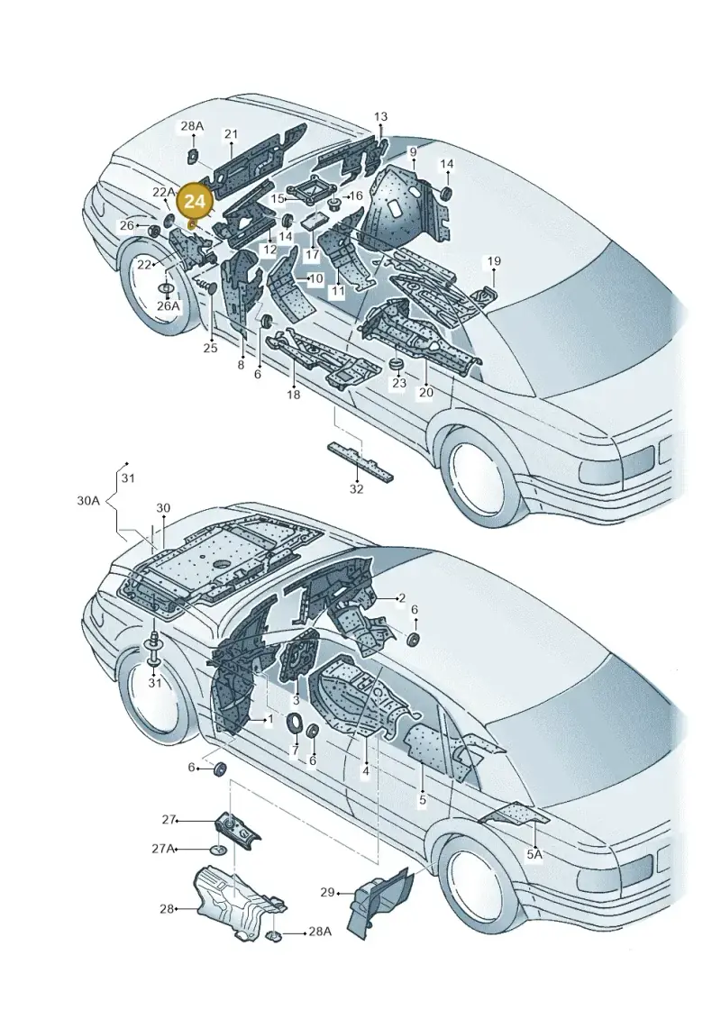 N0123276 — Audi A8 (1996-1998) diagram 153863300, position 24