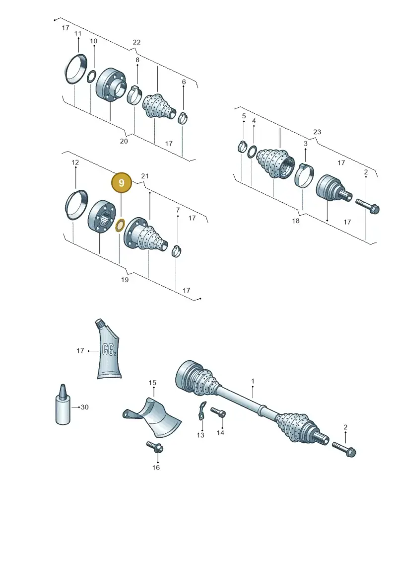 N0124251 — Audi A4/S4 Cabrio./qu. 07> (2006-) diagram 249501100, position 9