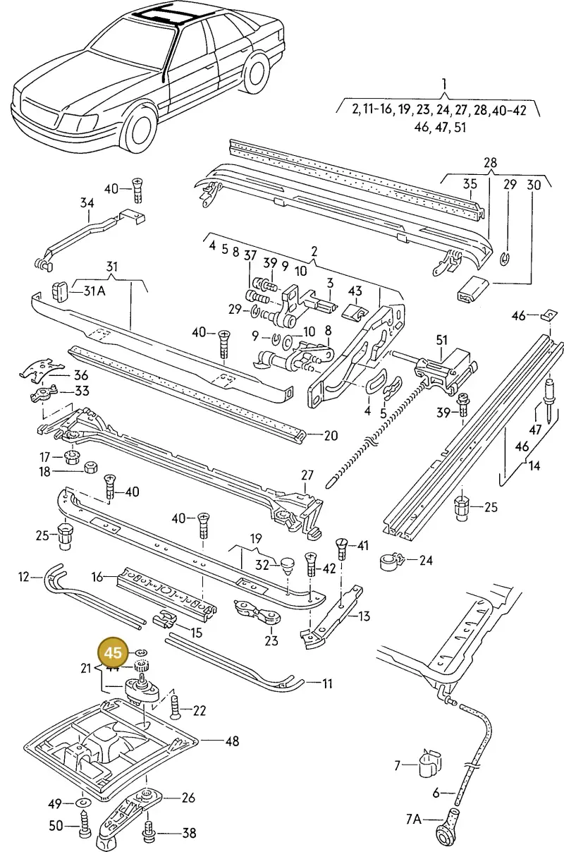 N0124346 — Audi 90                93 (1992-1993) diagram 114877100, position 45