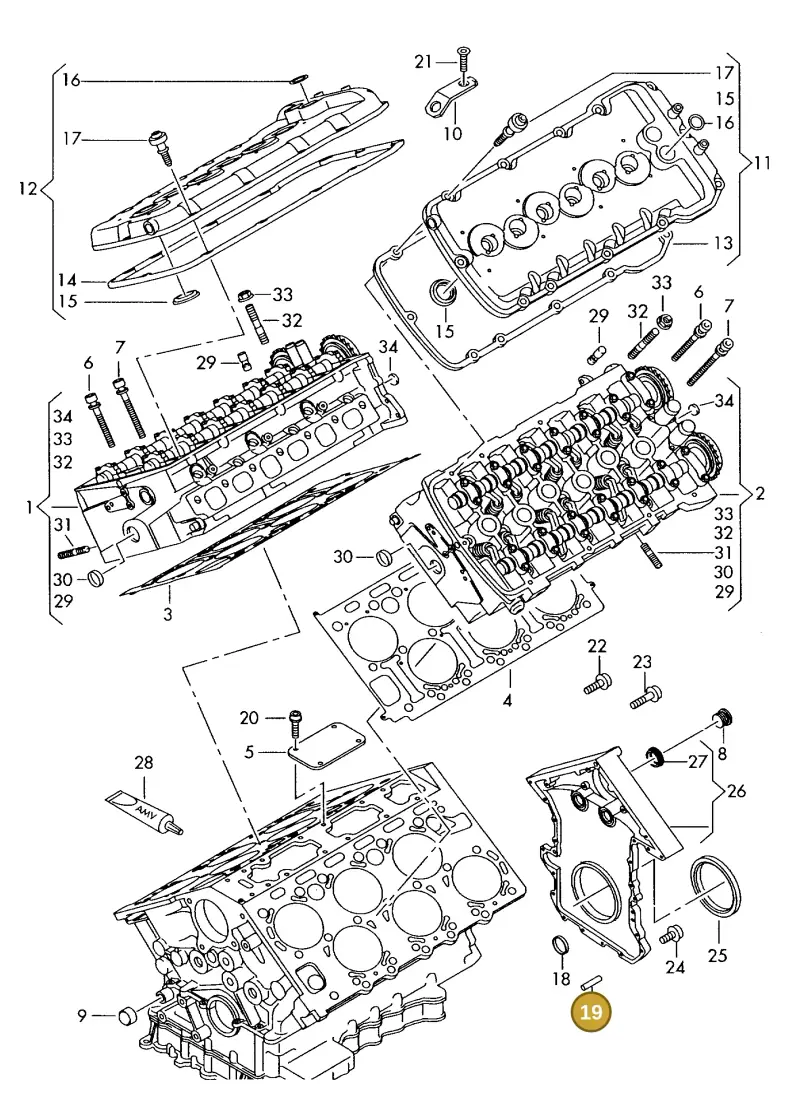 N0131911 — Audi A8 quattro (1999-2002) diagram 257103700, position 19
