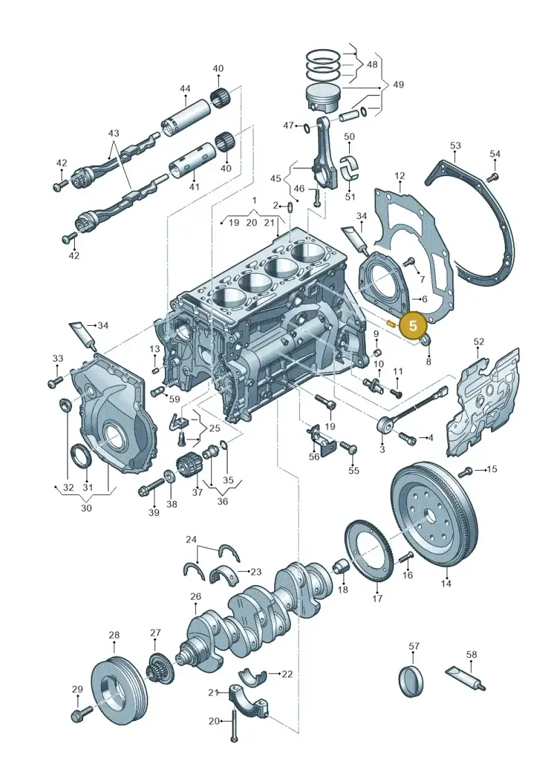 N0131994 — Audi A3 Sportback (2019-2021) diagram 596103014, position 5