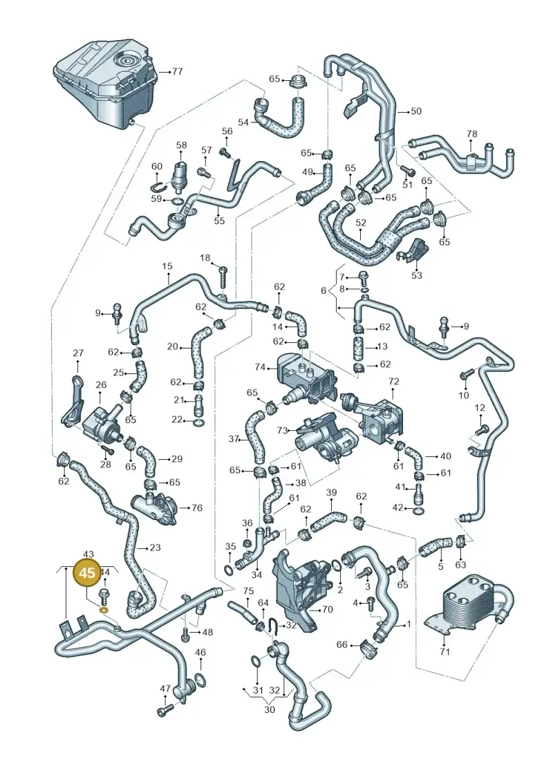 N0138042 — Audi Q7 qu. 3.0 TDI (2009-2015) diagram 493121230, position 45
