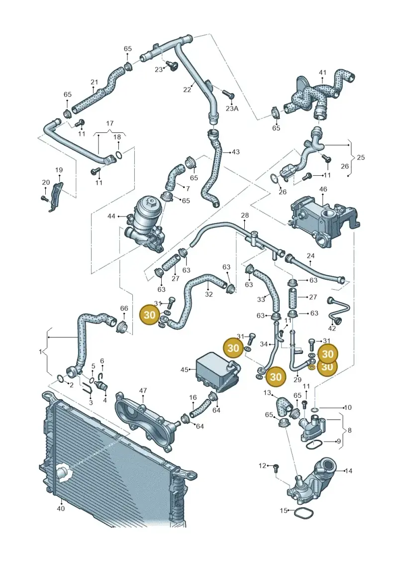 N0138076 — Audi A6 Av. qu. 3.0 (2012-2018) diagram 711121210, position 30