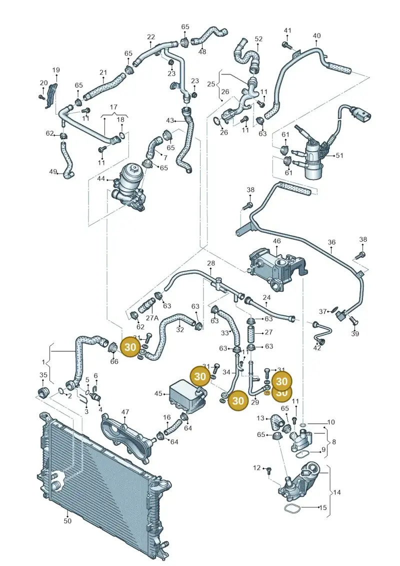 N0138076 — Audi A8L qu. 3.0 TDI (2013-2018) diagram 771121140, position 30
