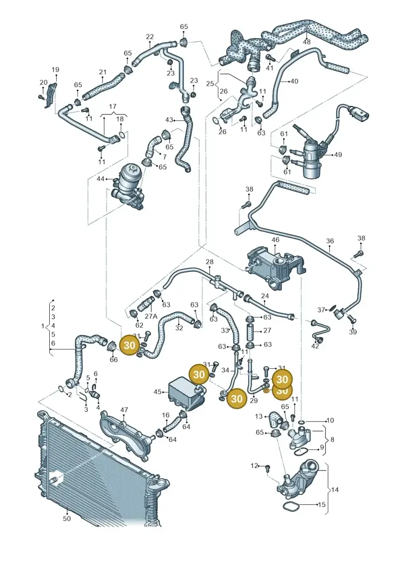 N0138076 — Audi A7 Sportback (2014-2018) diagram 788121240, position 30