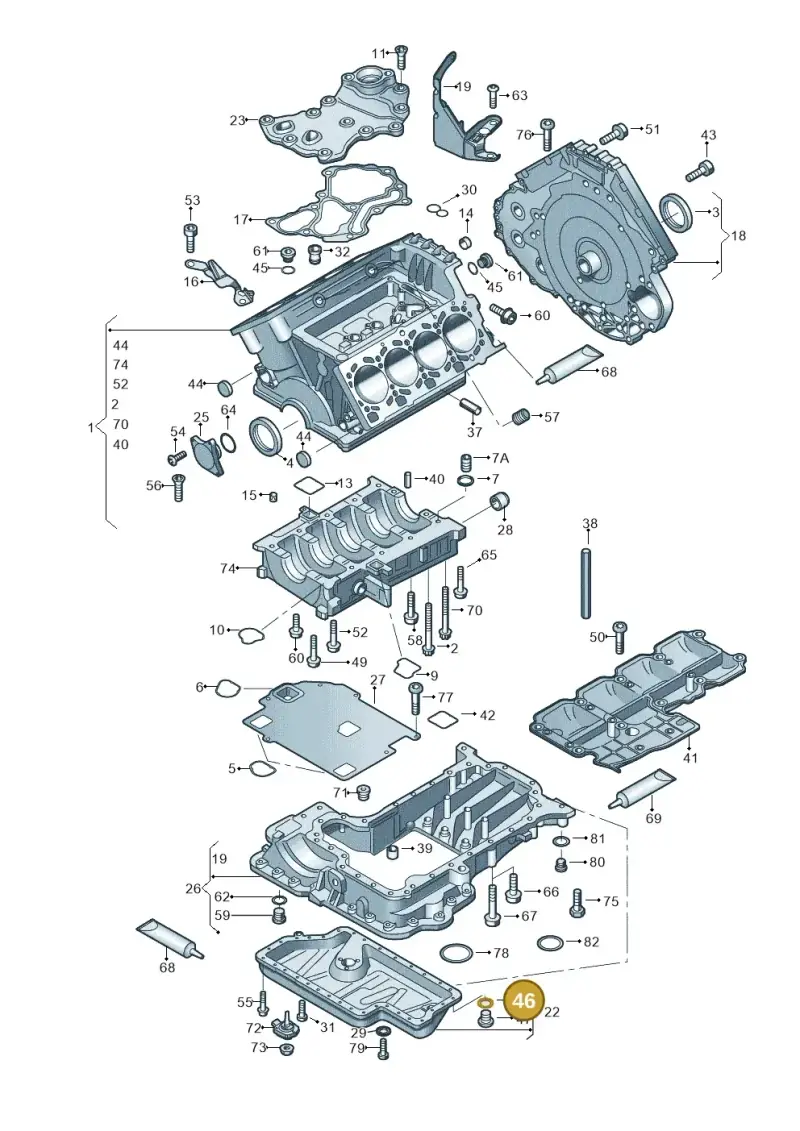 N0138128 — Audi R8 qu. 5.2 (2012-2015) diagram 618103000, position 46