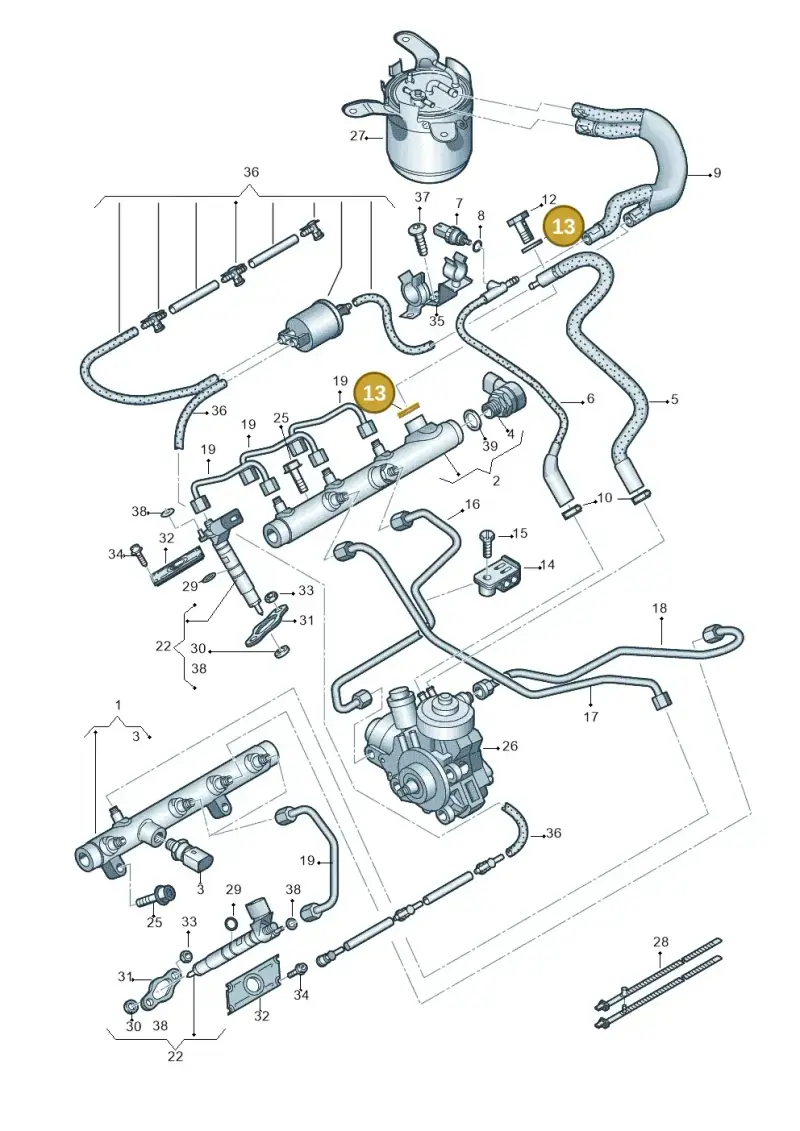 N0138128 — Audi Q7 qu. 3.0 TDI (2009-2015) diagram 620130750, position 13