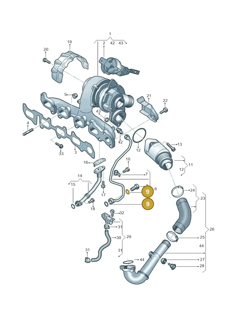 N0138133 — Audi A6 2.0 (2018-) diagram 884145520, position 9