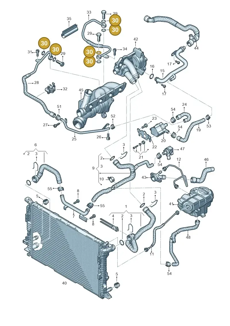 N0138149 — Audi A8L qu. 3.0 TDI (2013-2018) diagram 696121100, position 30